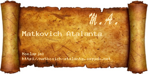 Matkovich Atalanta névjegykártya
